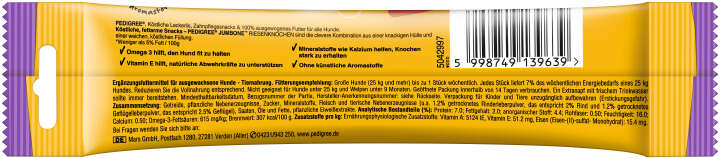 Pedigree Hundeleckerlis JUMBONE Riesenknochen Maxi mit Rind und Geflügel